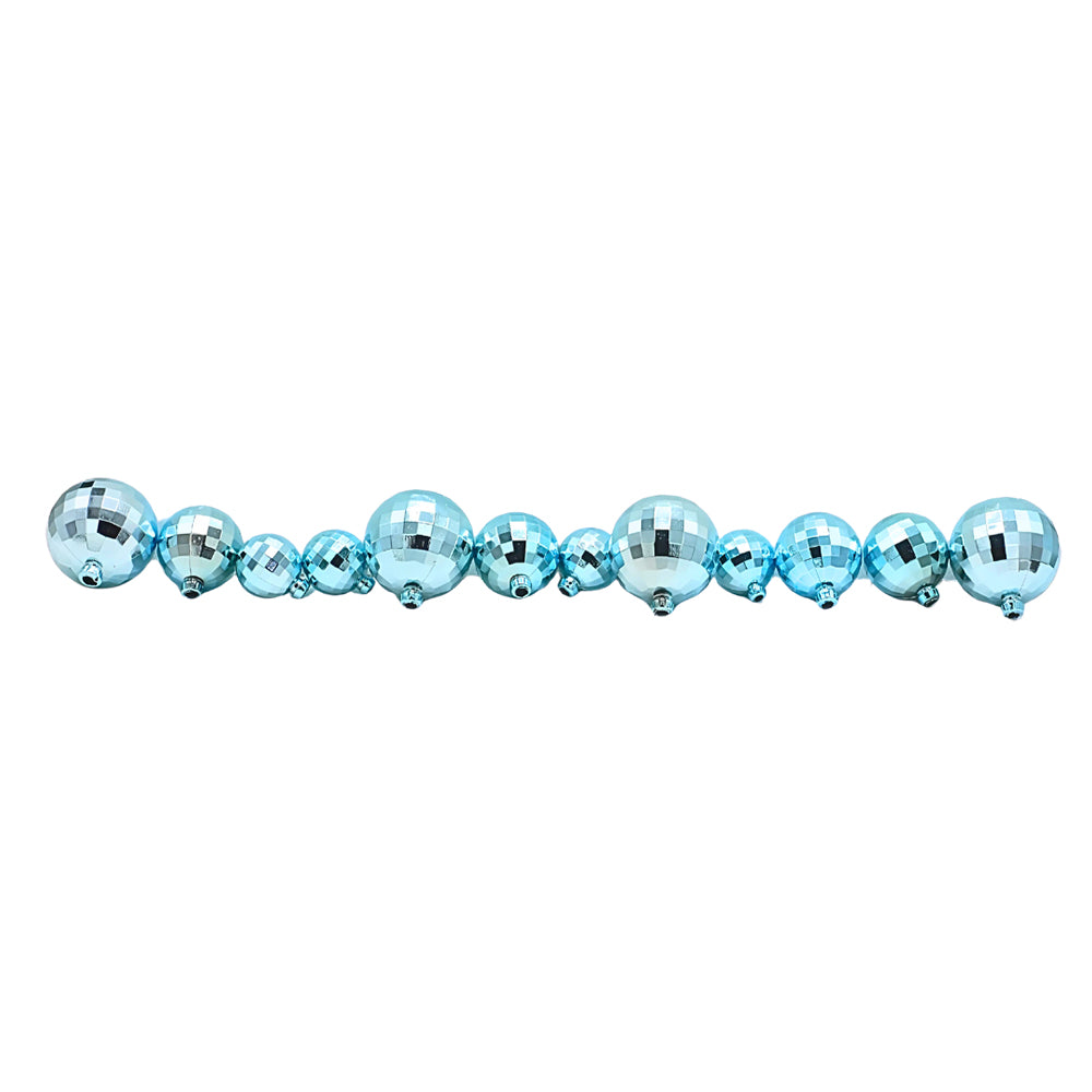 Artificial Vintage Blue Ball Cake Topper 12Pcs Set