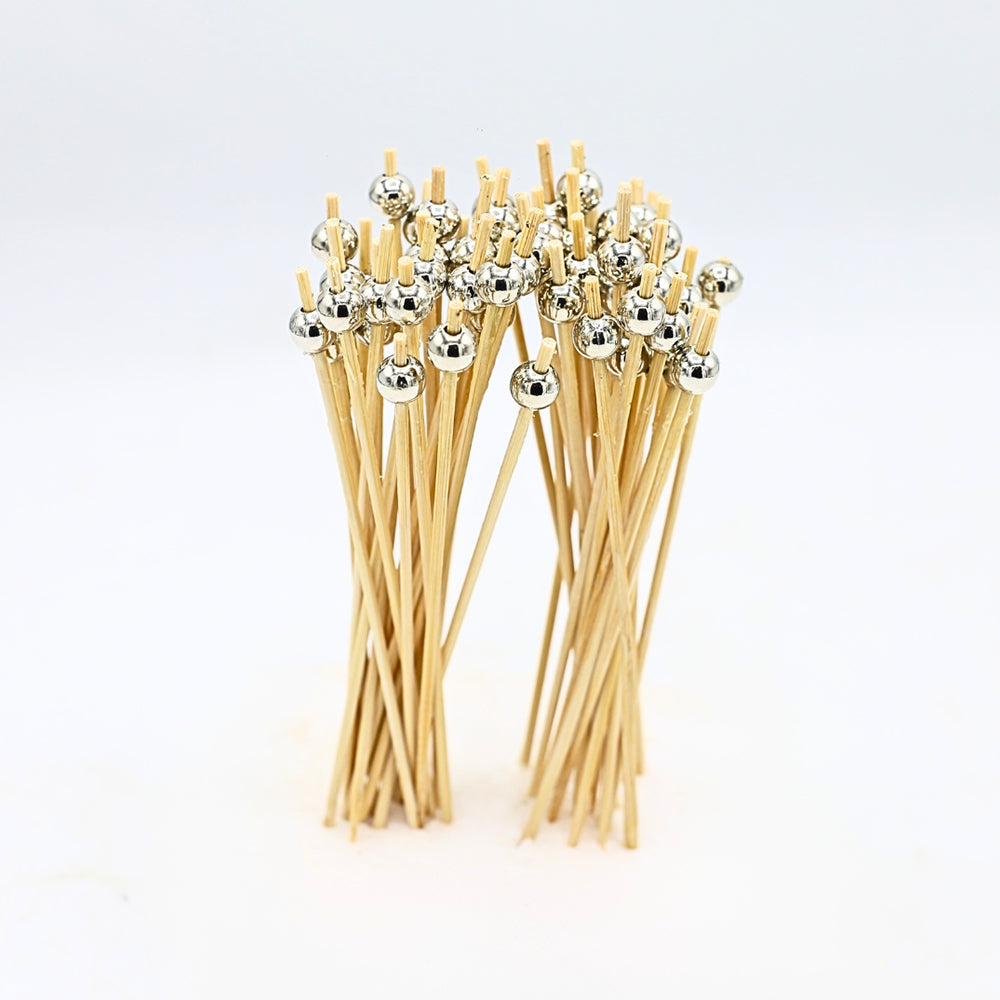 Colorful Cocktail Pick With Pearls 50Pcs Set