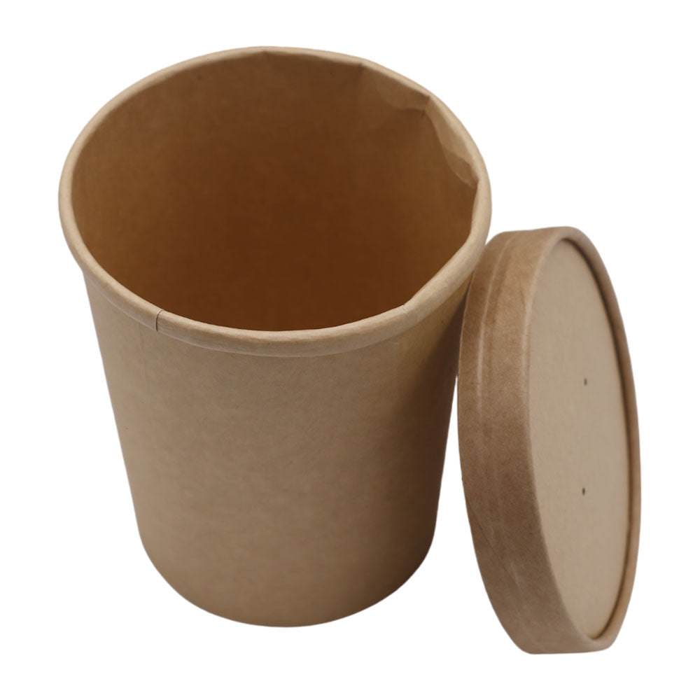 Kraft Paper Bucket With Lid 1000ml