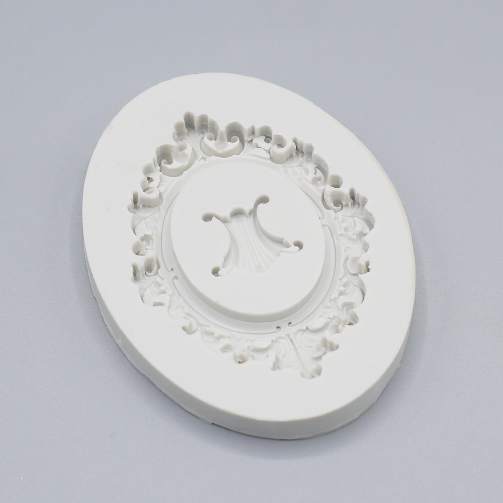 Oval Frame Silicone Fondant Mold  2 Cavity