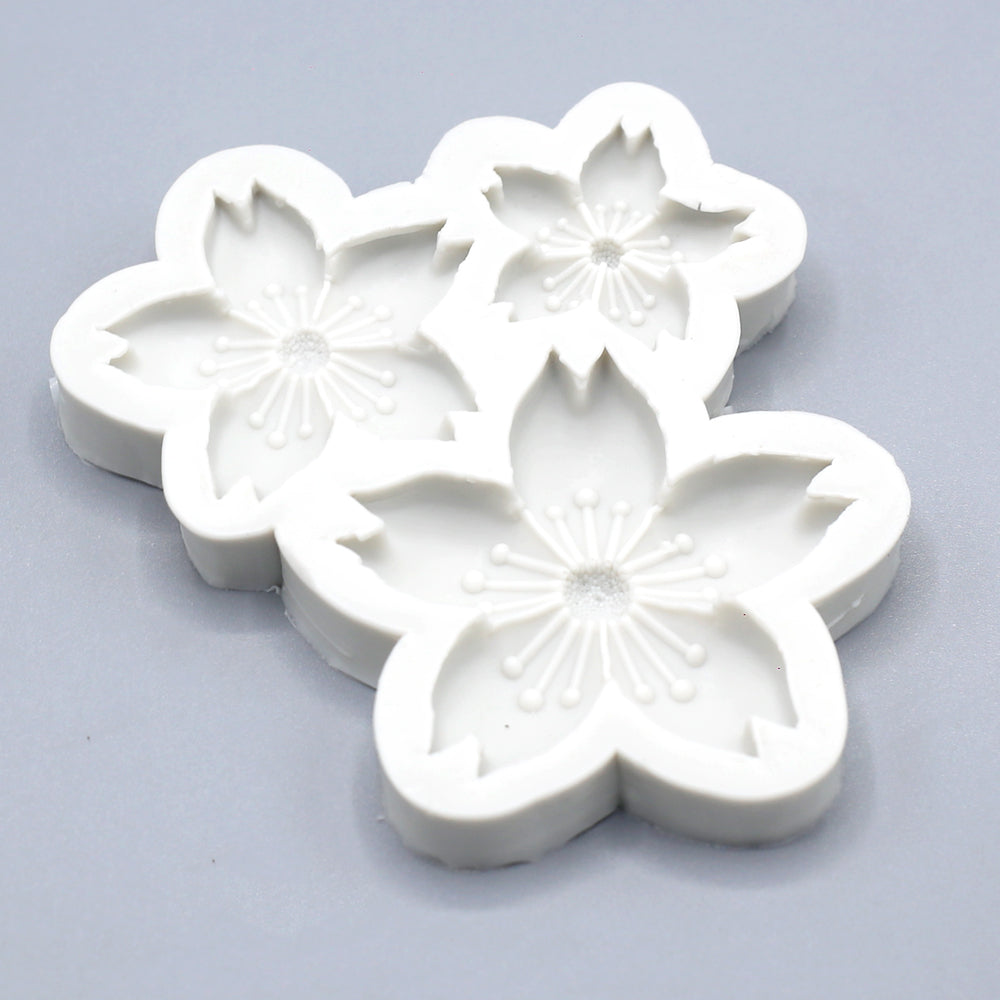 5 Petal Blossom Silicone Fondant Mold 3 Cavity