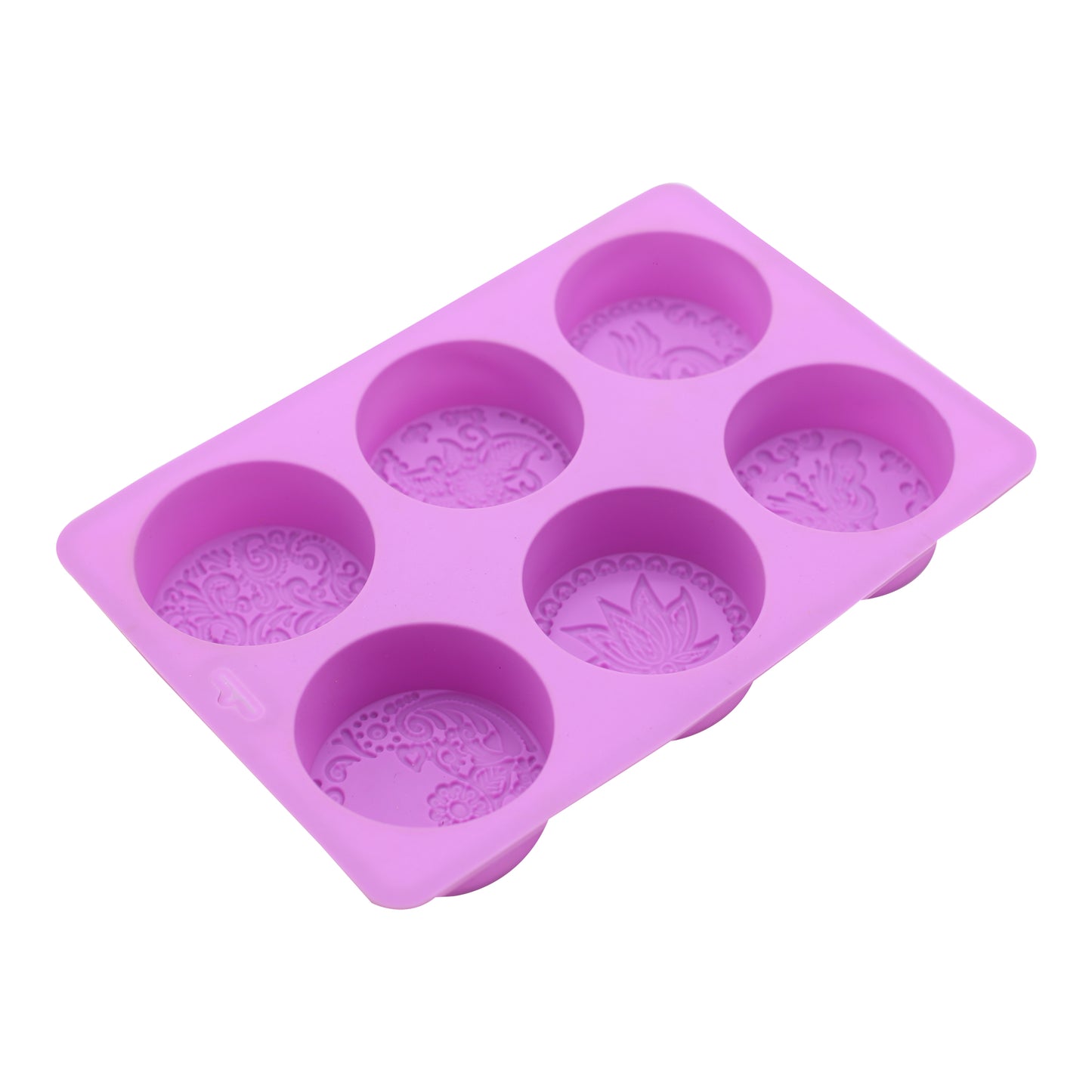 Embroidery Silicone Round Soap Mold 6 Cavity
