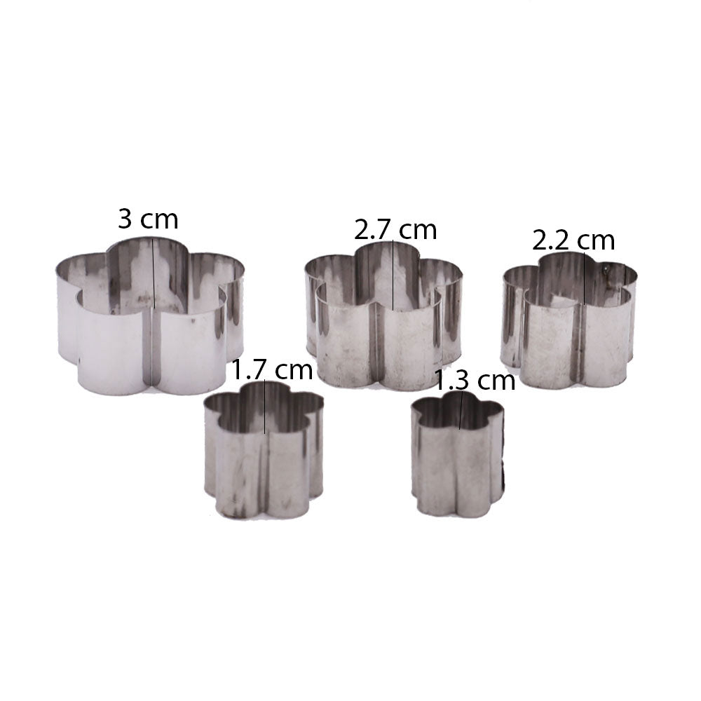 Mini Blossom Flower Cookie Cutter Stainless Steel 5Pcs Set