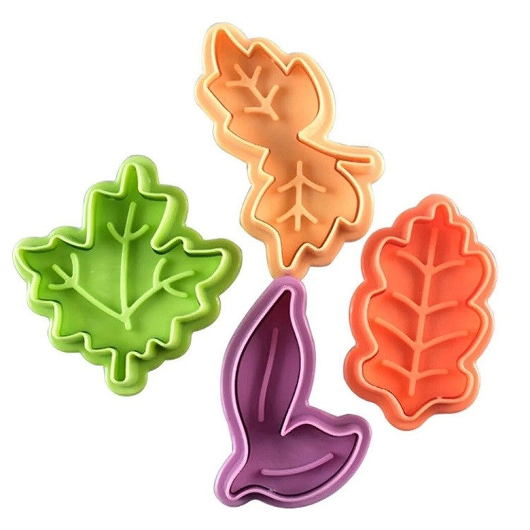 4-Piece Autumn Leaves Fondant Plunger Cutter Set
