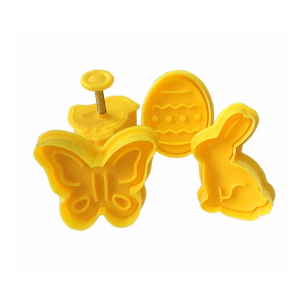 4-Piece Bird, Butterfly, Egg, Rabbit Plunger Cutter Set - Plastic