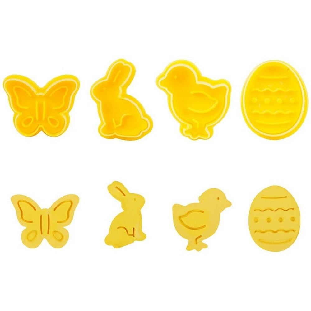 4-Piece Bird, Butterfly, Egg, Rabbit Plunger Cutter Set - Plastic