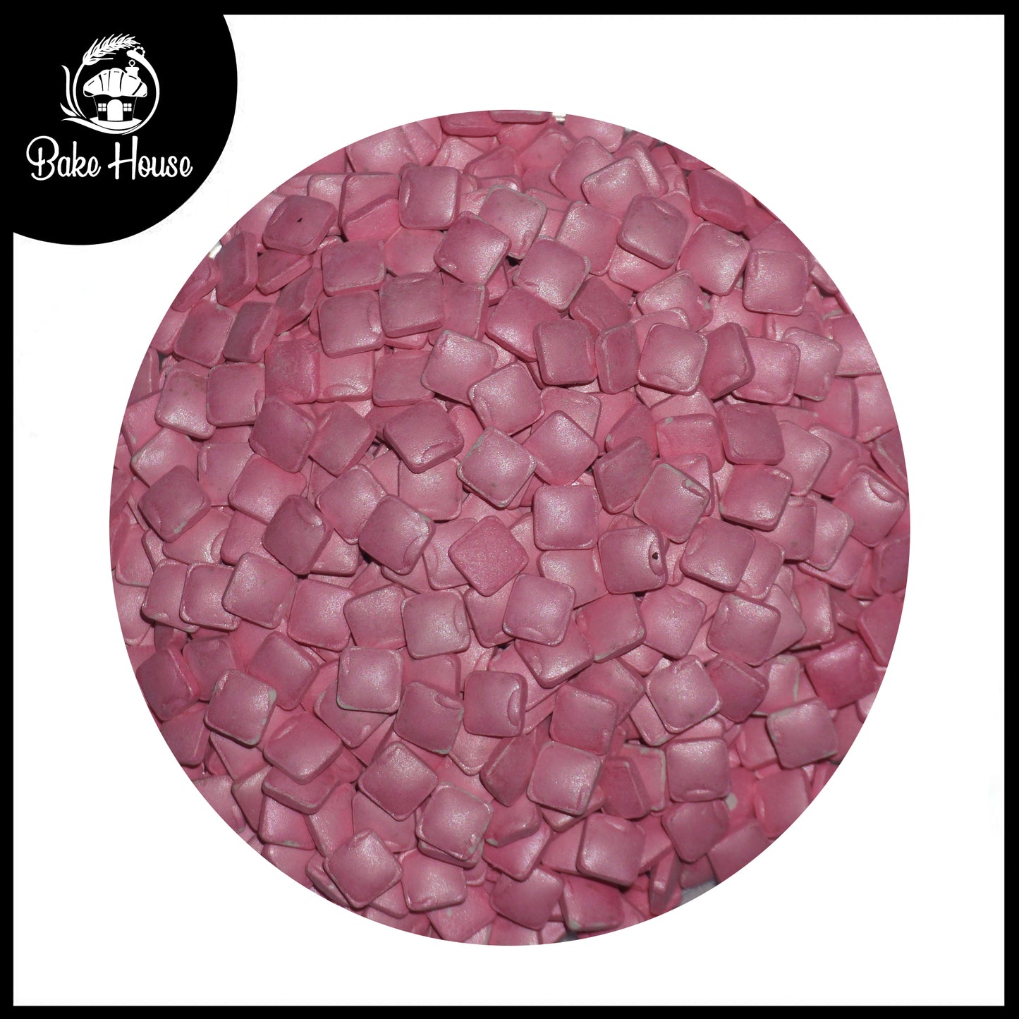 Bake House Metallic Pink Square Edible Sprinkles