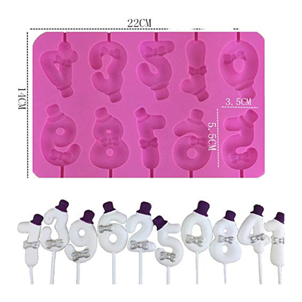 0 to 9 Top Hat Lollipop Mold