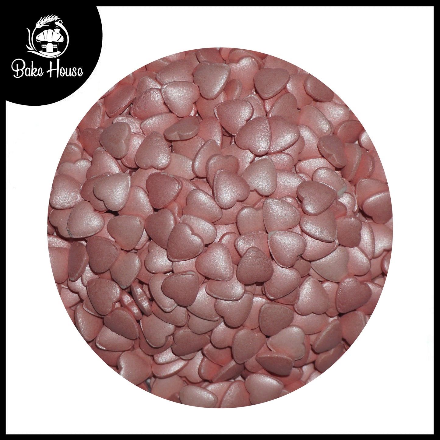 Bake House Metallic Rose Heart Edible Sprinkles