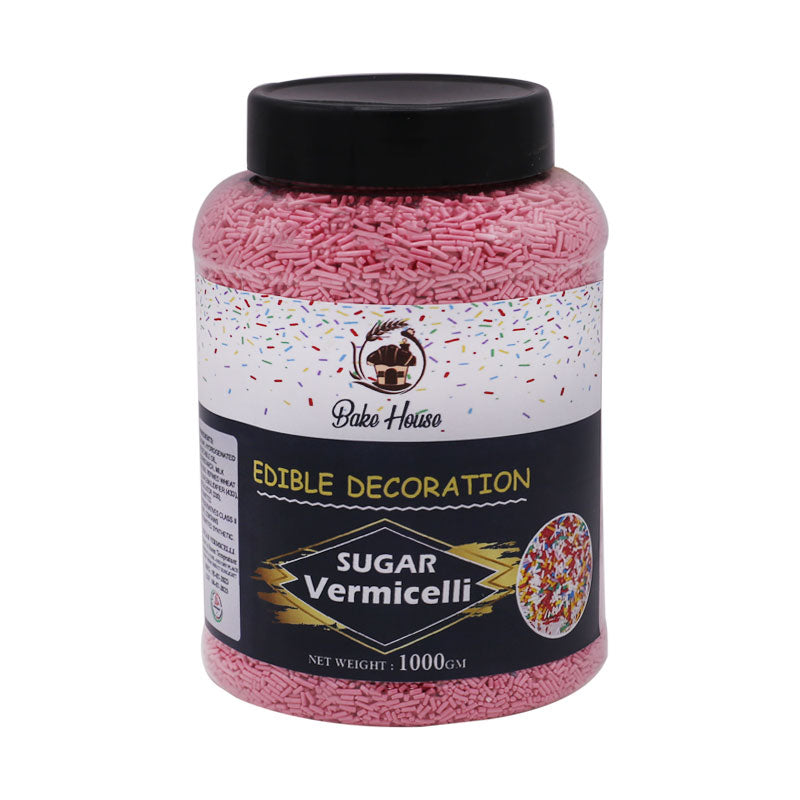 Edible Cake Decorating Vermicelli 1Kg Pack (Pink Color)