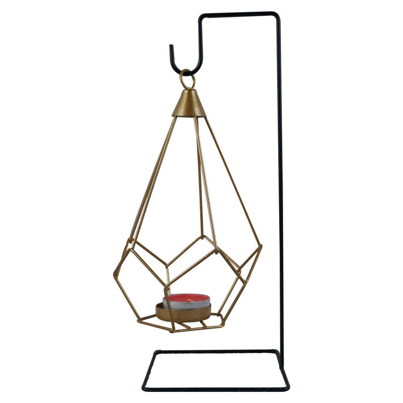 Iron Stick Shape Stand With Hanging Drop Tealight Candle Holder Centrepiece Decor