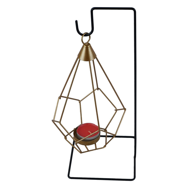 Iron Stick Shape Stand With Hanging Drop Tealight Candle Holder Centrepiece Decor