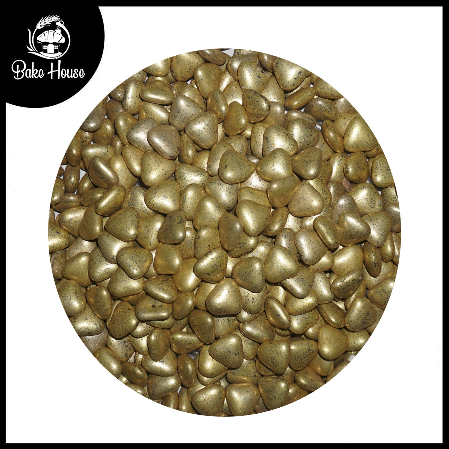 Bake House Metallic Antique Gold Heart Edible Sprinkles