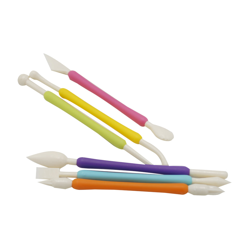 Double Side Fondant Modeling Tool 6Pcs Set Plastic