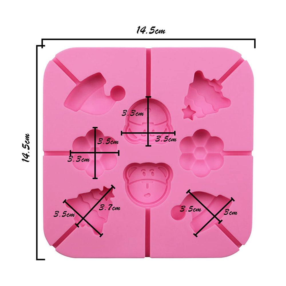 Christmas Theme Lollipop Mold 8 Cavity