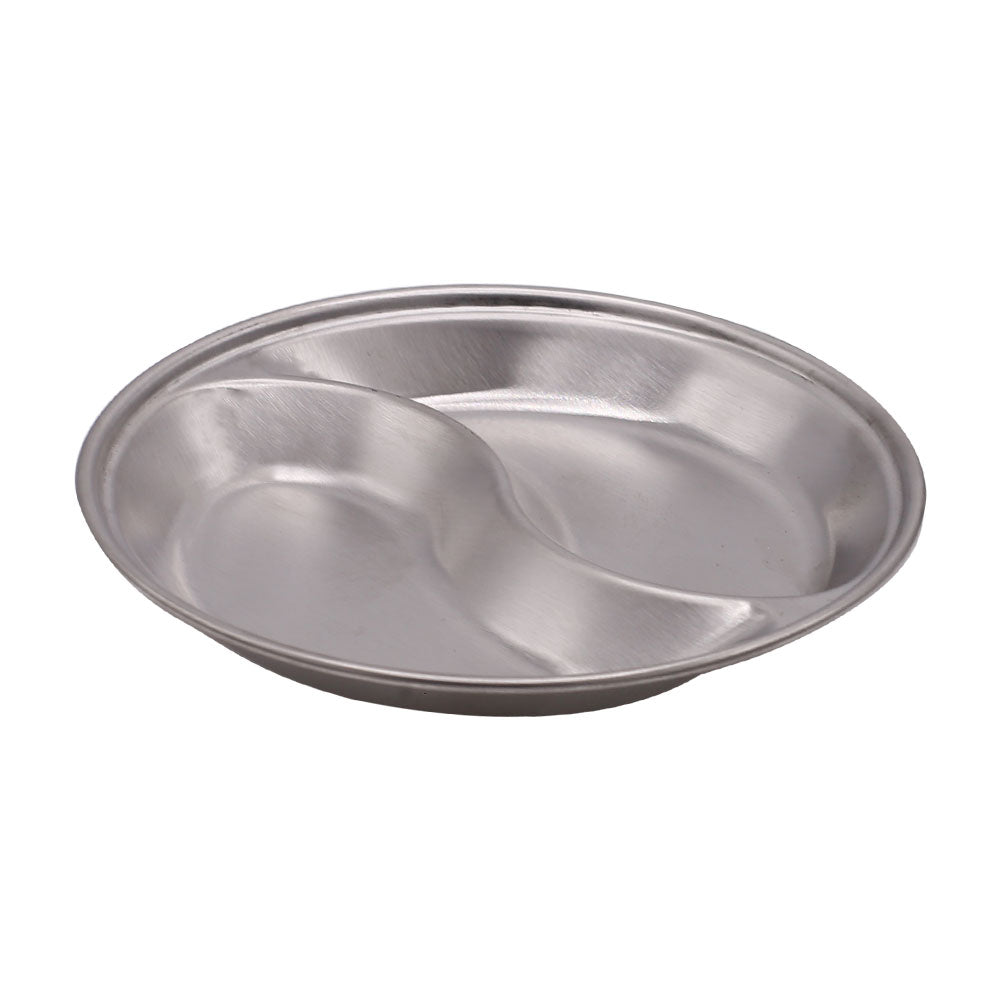 Korean Traditional Silver Barbecue Dipping Disc Round 2 Portions Small