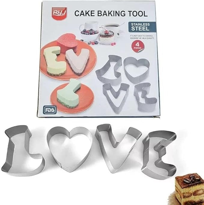 Love Cake Cutting Ring 4Pcs Set