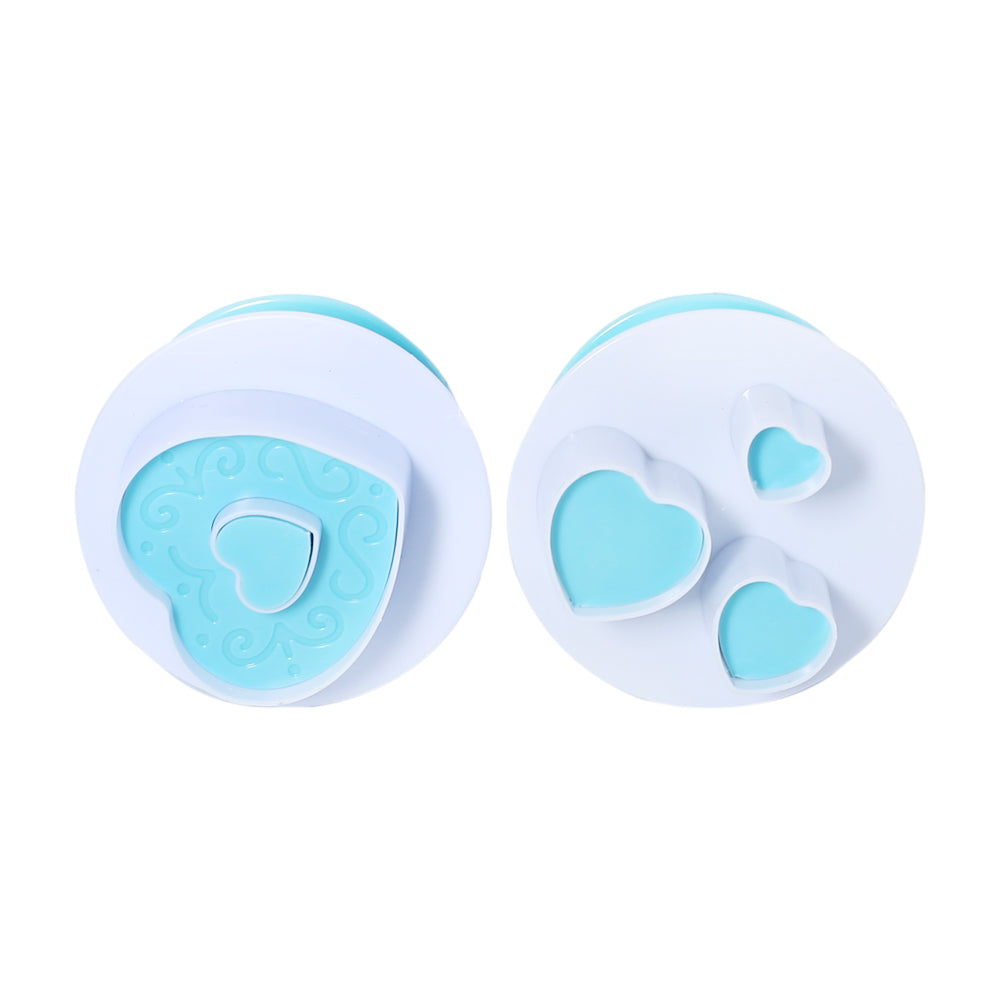 2 Design Heart Plunger Cutter 2Pcs Set