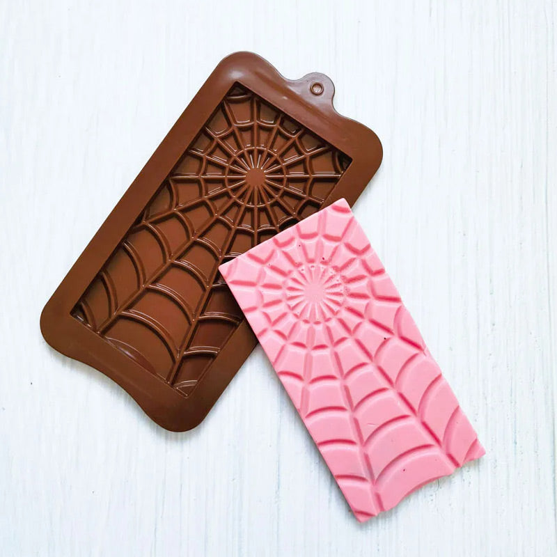 Spider Web Chocolate Bar Silicone Mold