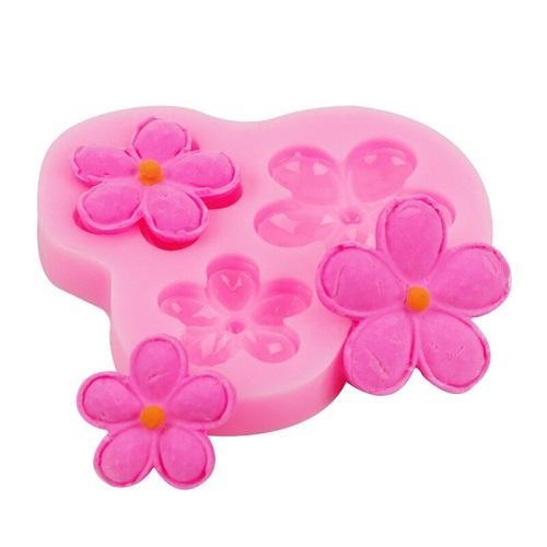 5 Petal Flower Silicone Fondant & Chocolate Mold 3 Cavity