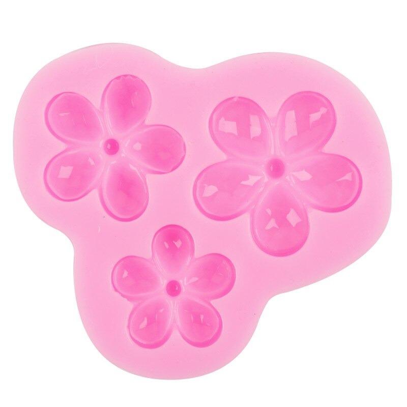 5 Petal Flower Silicone Fondant & Chocolate Mold 3 Cavity