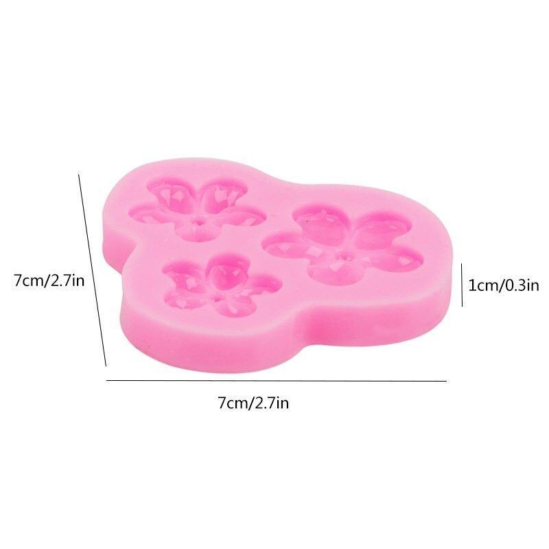 5 Petal Flower Silicone Fondant & Chocolate Mold 3 Cavity