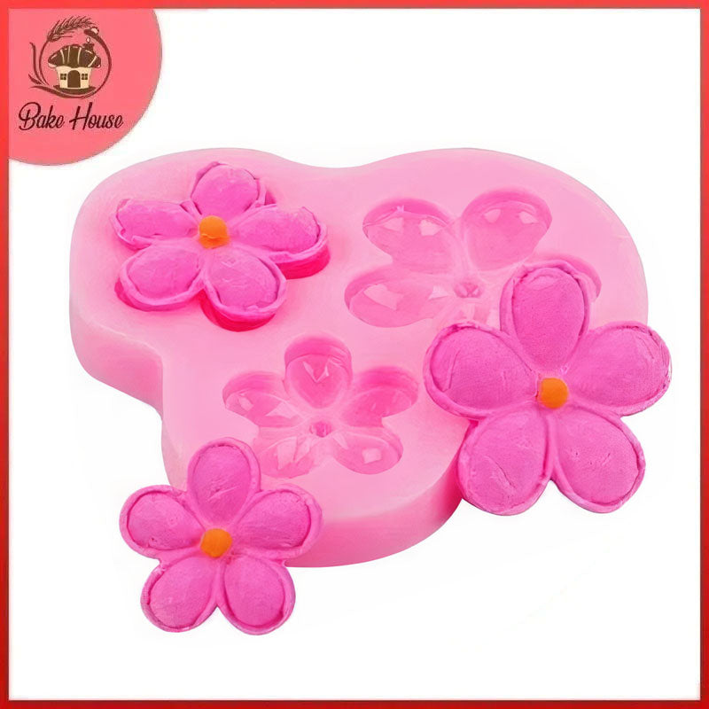 5 Petal Flower Silicone Fondant & Chocolate Mold 3 Cavity