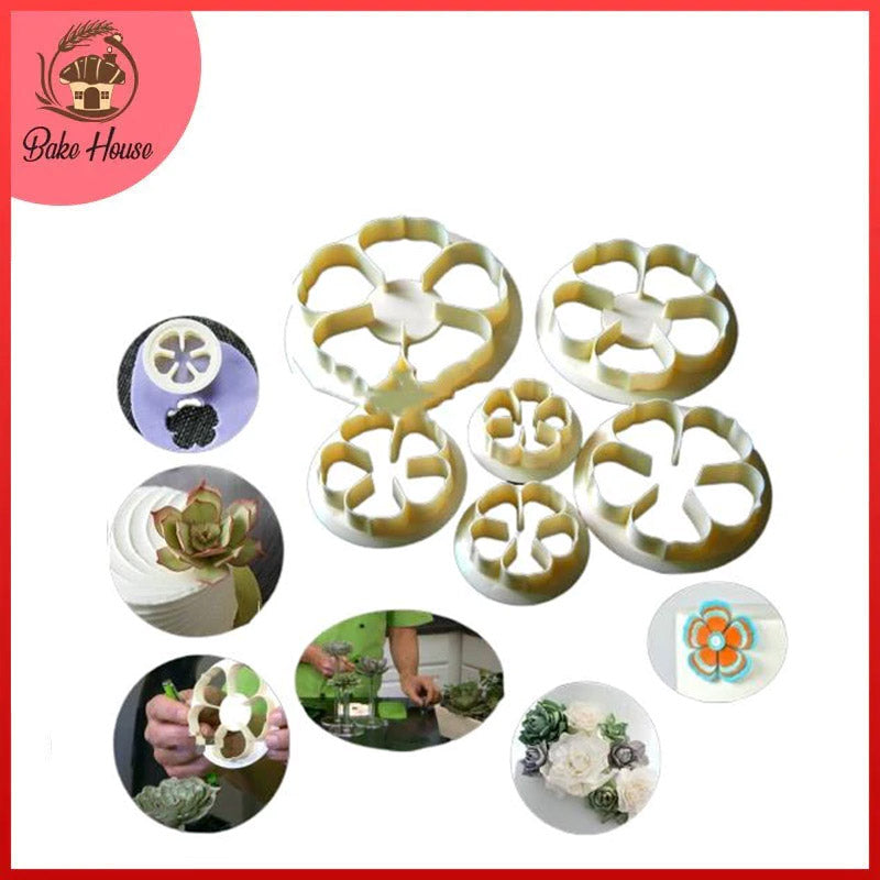 5 Petal Rose Fondant Cutter 6Pcs Set