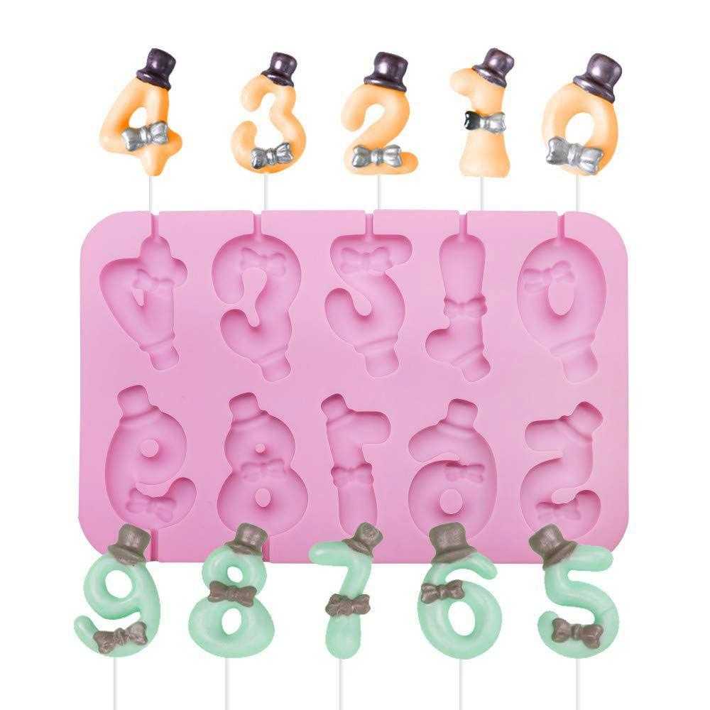 0 to 9 Top Hat Lollipop Mold