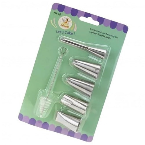 5Pcs Icing Nozzle Set Stainless Steel
