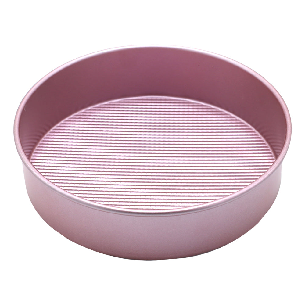 Non-Stick Round Cake Pan With Textured Bottom 8inch (Pink)