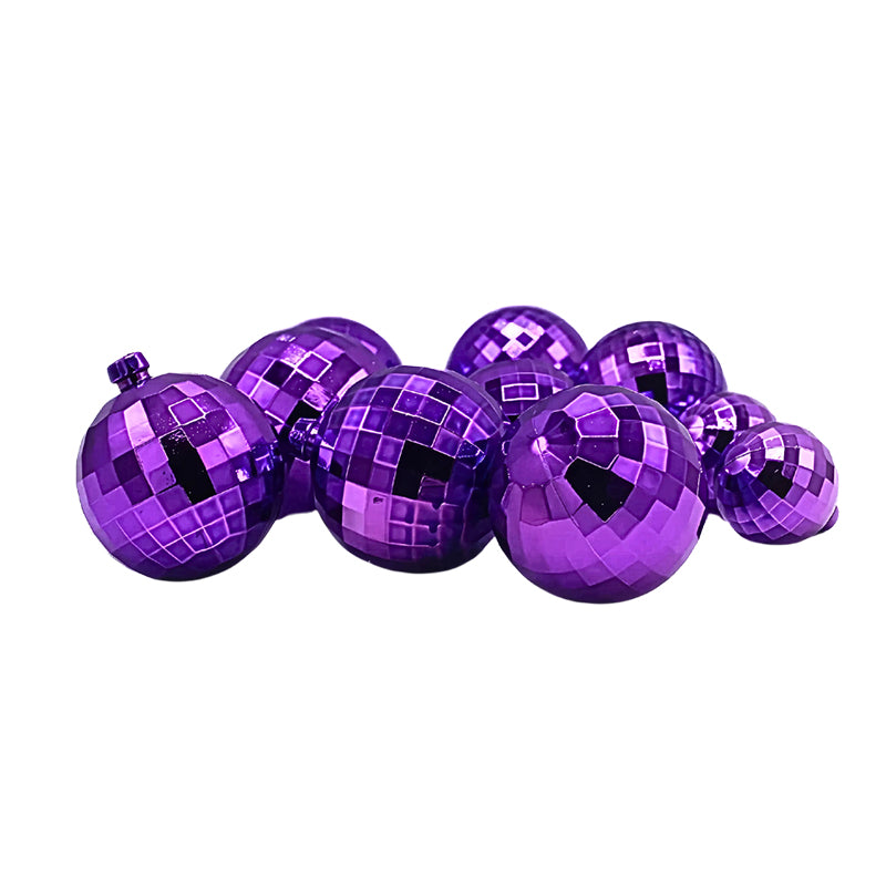 Artificial Vintage Purple Ball Cake Topper 12Pcs Set