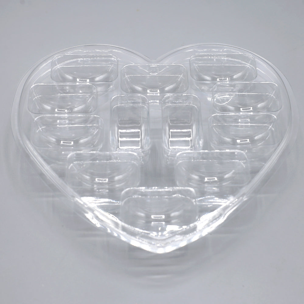 Plastic Macaron Heart Shape Chocolate Mold 2 Pcs 12 Cavity
