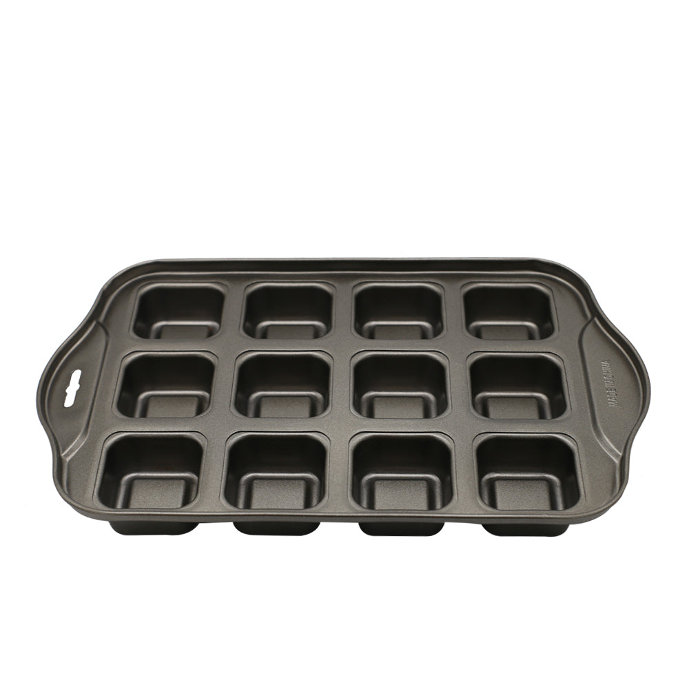 Square Shape Mini Cheese Cake Pan 12 Cavity Non Stick