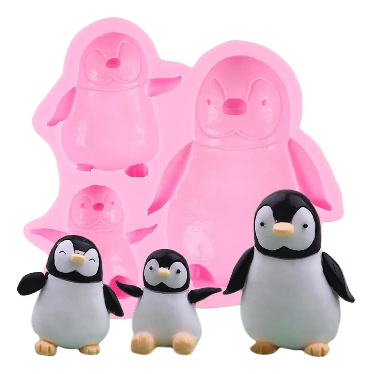 Penguin Silicone Fondant Mold 3 Cavity