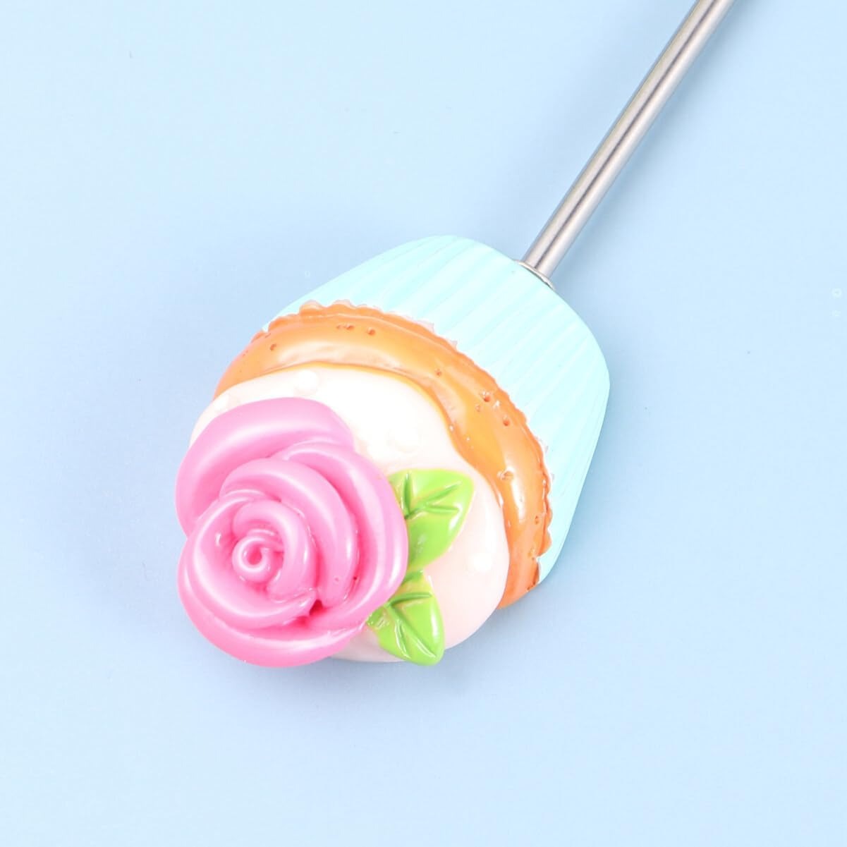 Rose Topping Cake Tester Stainless Steel With Plastic Handle