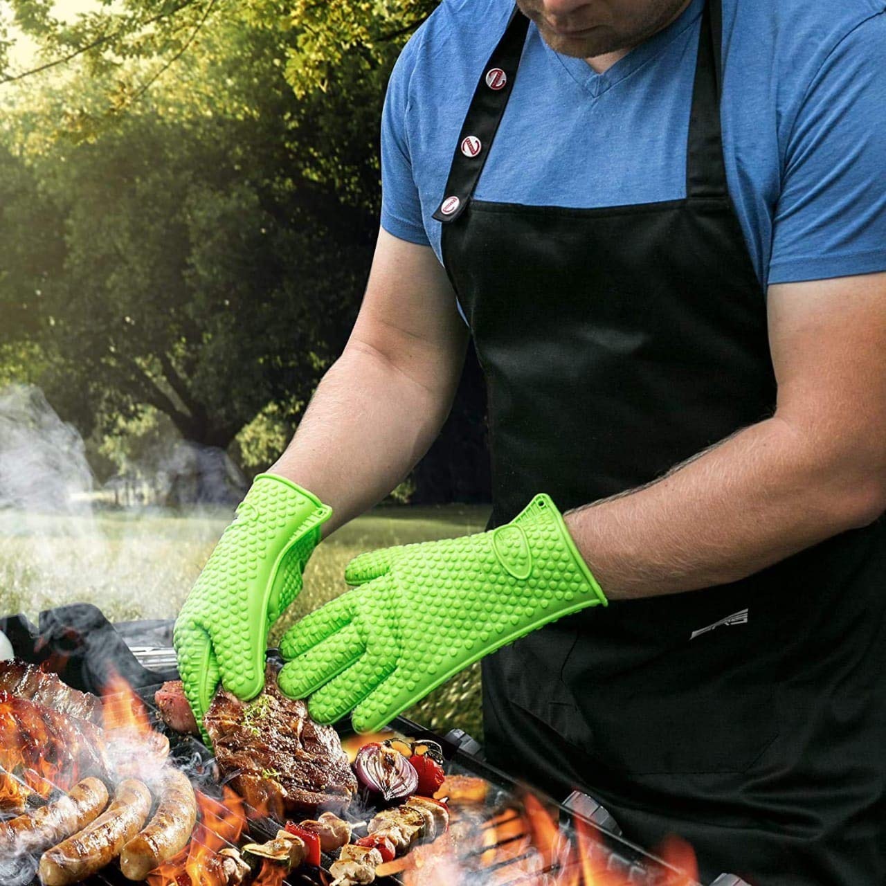 Heat Resistant Single Silicone Oven Mitt Heart Design