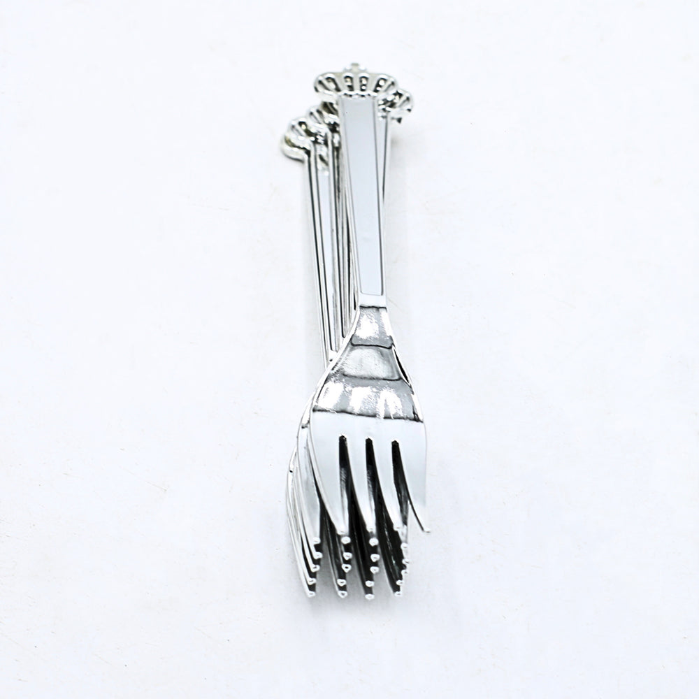 Party Goods Crown Fork 6Pcs Set Silver