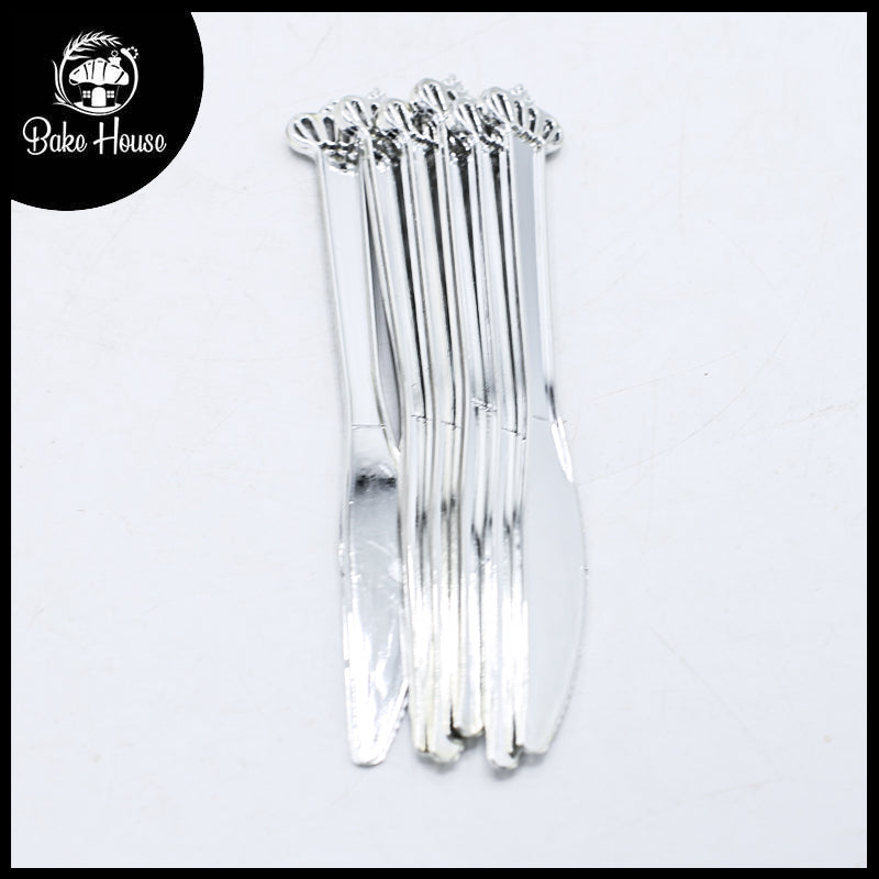 Party Goods Crown Knife 6Pcs Set Silver