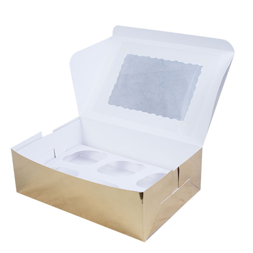 6 Cavity Cupcake Box with Top Window