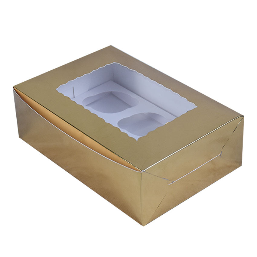 6 Cavity Cupcake Box with Top Window