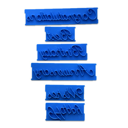 6-Piece Best Wishes Fondant Embosser Set - Plastic