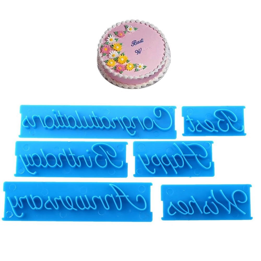 6-Piece Best Wishes Fondant Embosser Set - Plastic