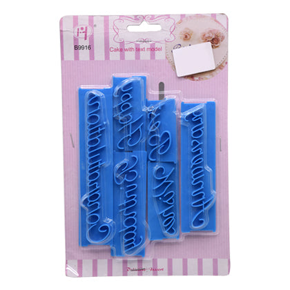 6-Piece Best Wishes Fondant Embosser Set - Plastic