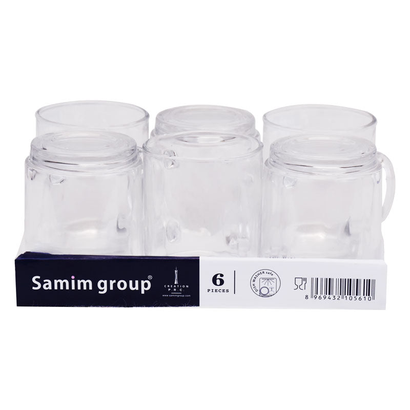 Transparent Tea, Milk And Coffee Drinking Cups 6 Pcs Set