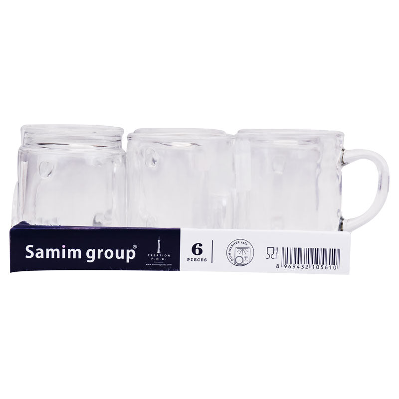 Transparent Tea, Milk And Coffee Drinking Cups 6 Pcs Set