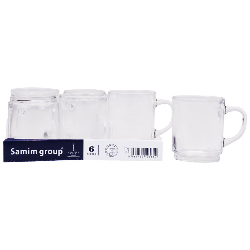 Transparent Tea, Milk And Coffee Drinking Cups 6 Pcs Set