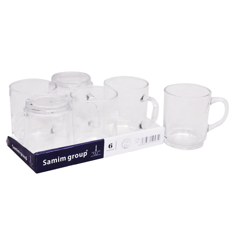 Transparent Tea, Milk And Coffee Drinking Cups 6 Pcs Set