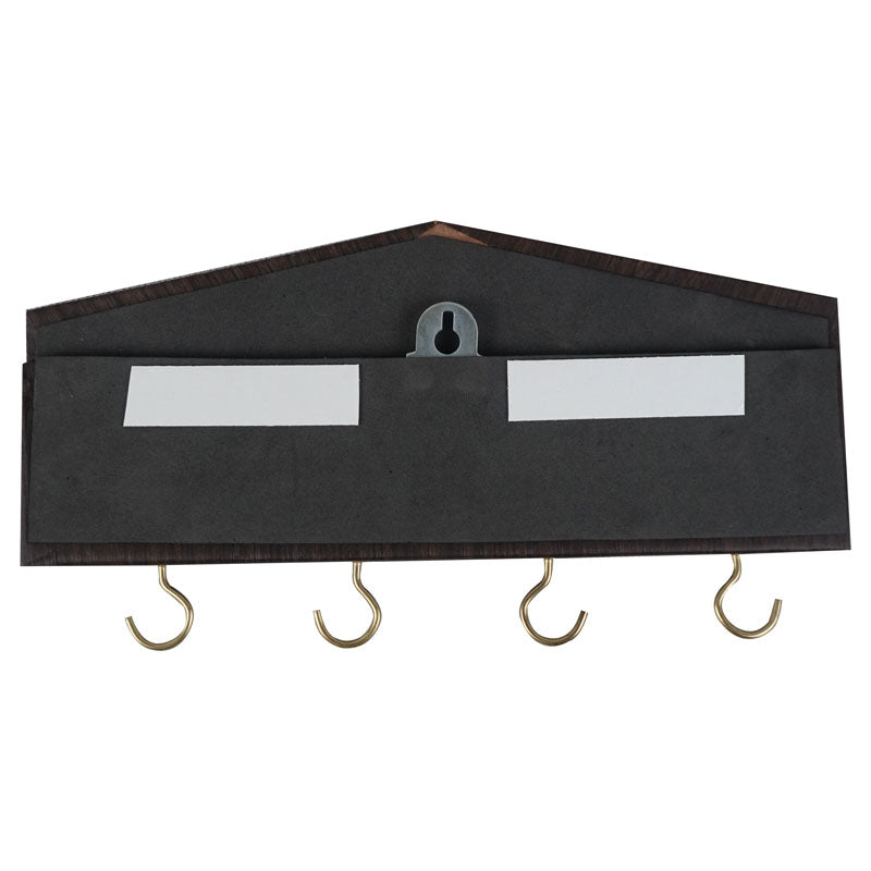 Welcome Decorative Wooden Wall Mounted 4 Hooks Key Holder