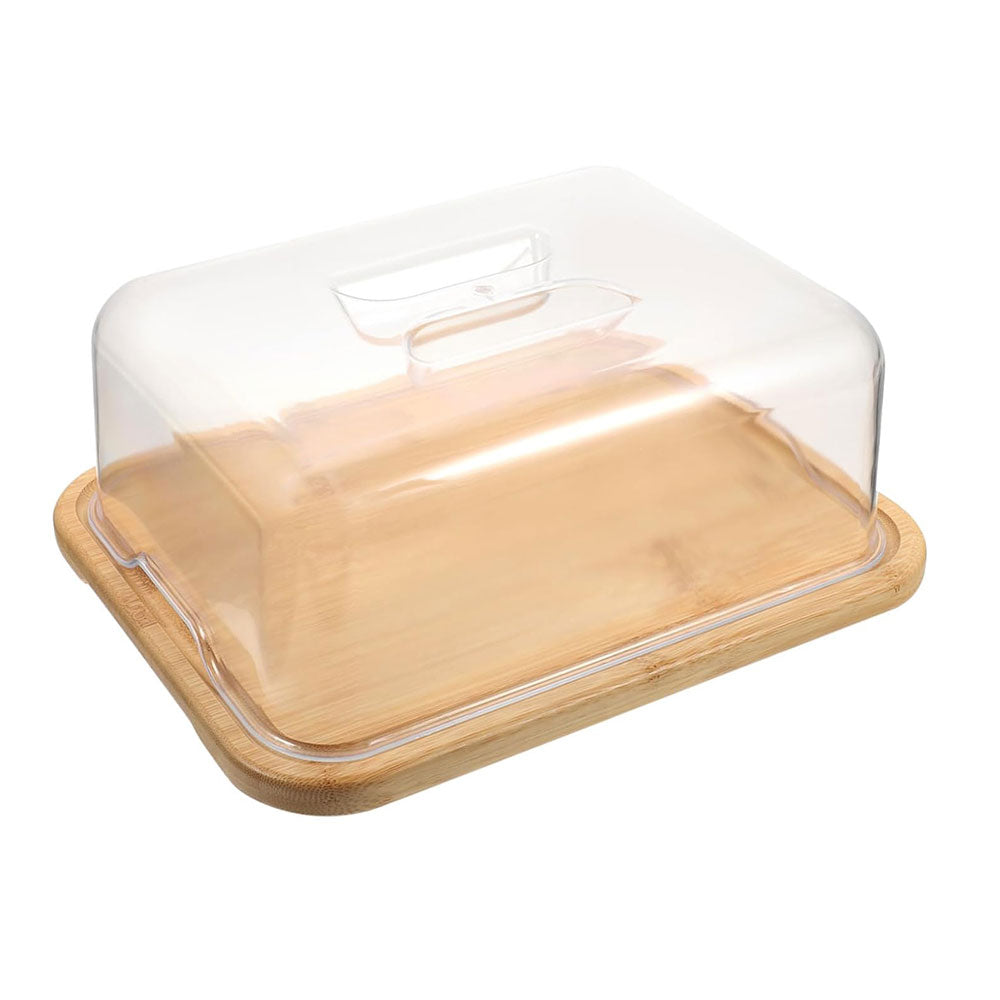 Rectangle Plastic Cake Cover With Wooden Base
